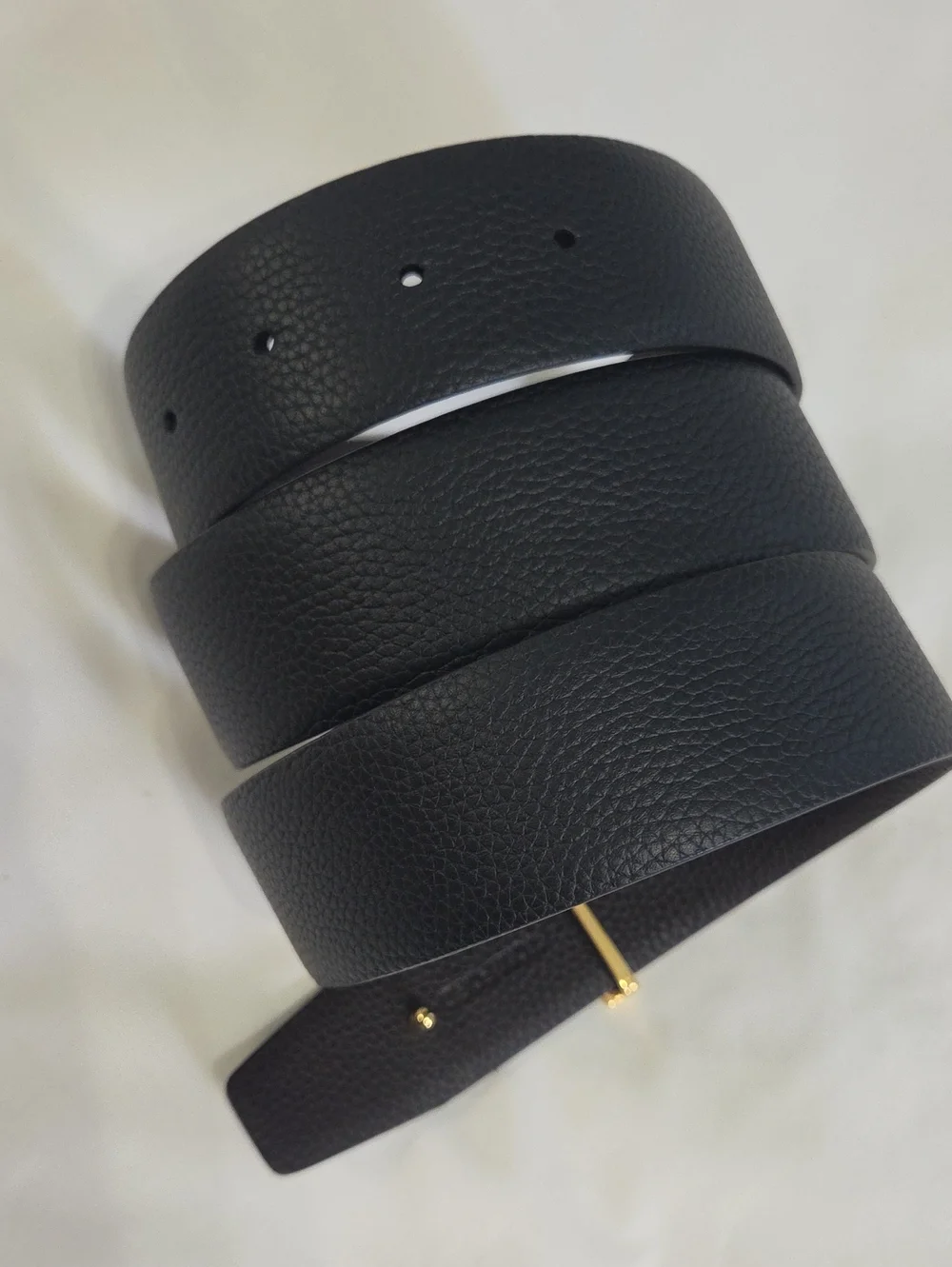 Tom Ford Reversible Brown Black Leather Belt Gold Buckle